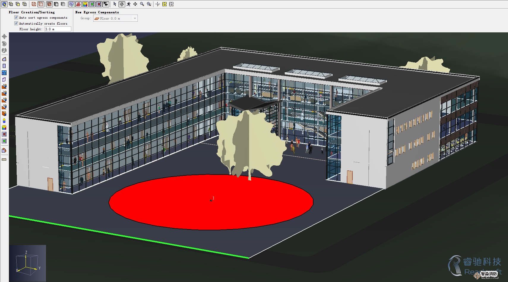 福州消防安全評(píng)估福州人員疏散能力模擬分析軟件Pathfinder7