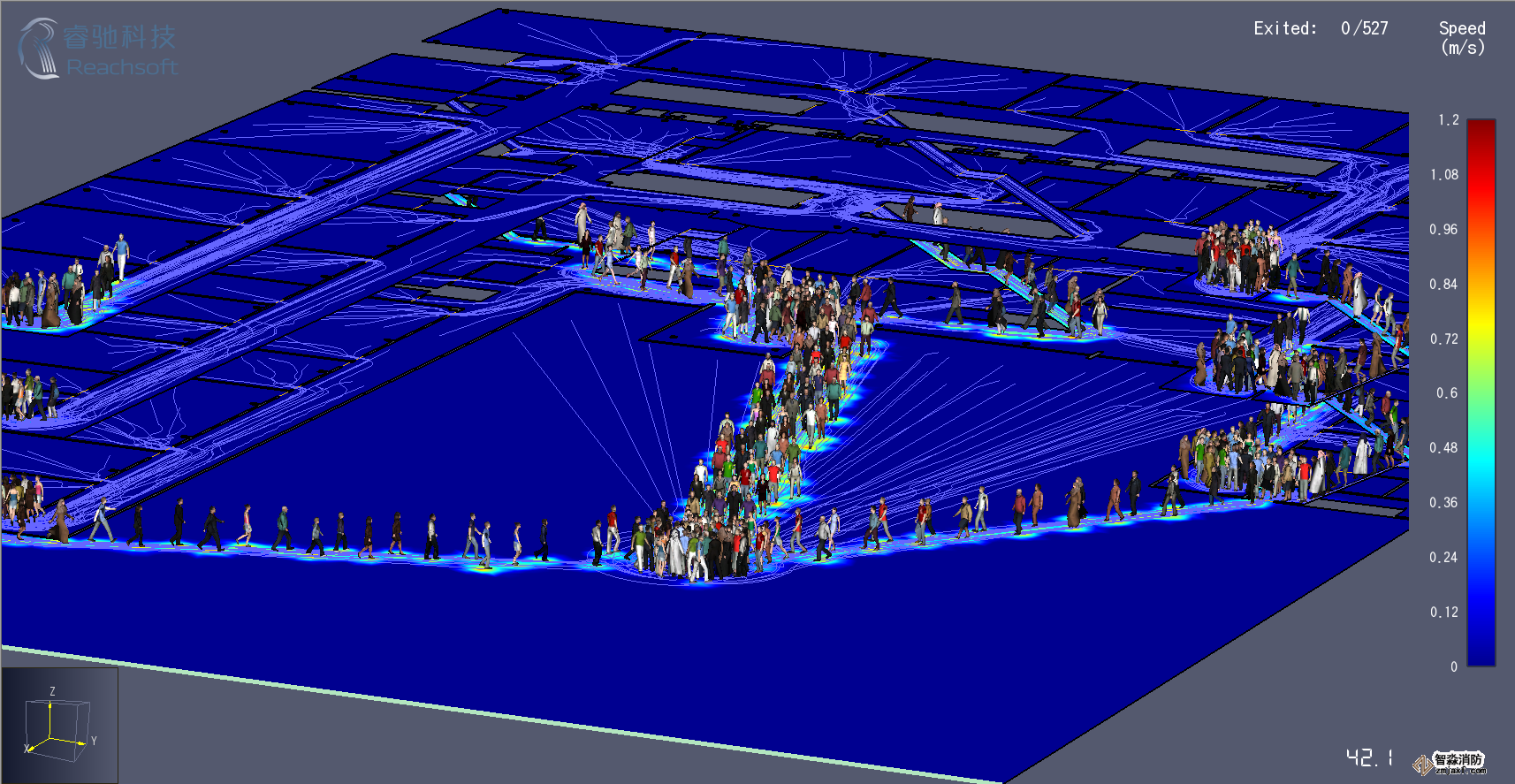 福州消防安全評(píng)估福州人員疏散能力模擬分析軟件Pathfinder11